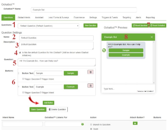 Build a Chatbot with the Ochatbot Questions Tab | Support | Ometrics